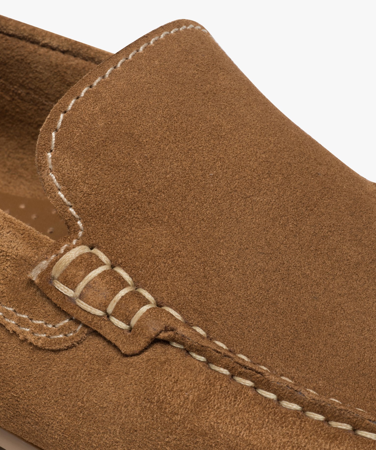 Mocassins homme unis dessus et intérieur cuir camel | GEMO