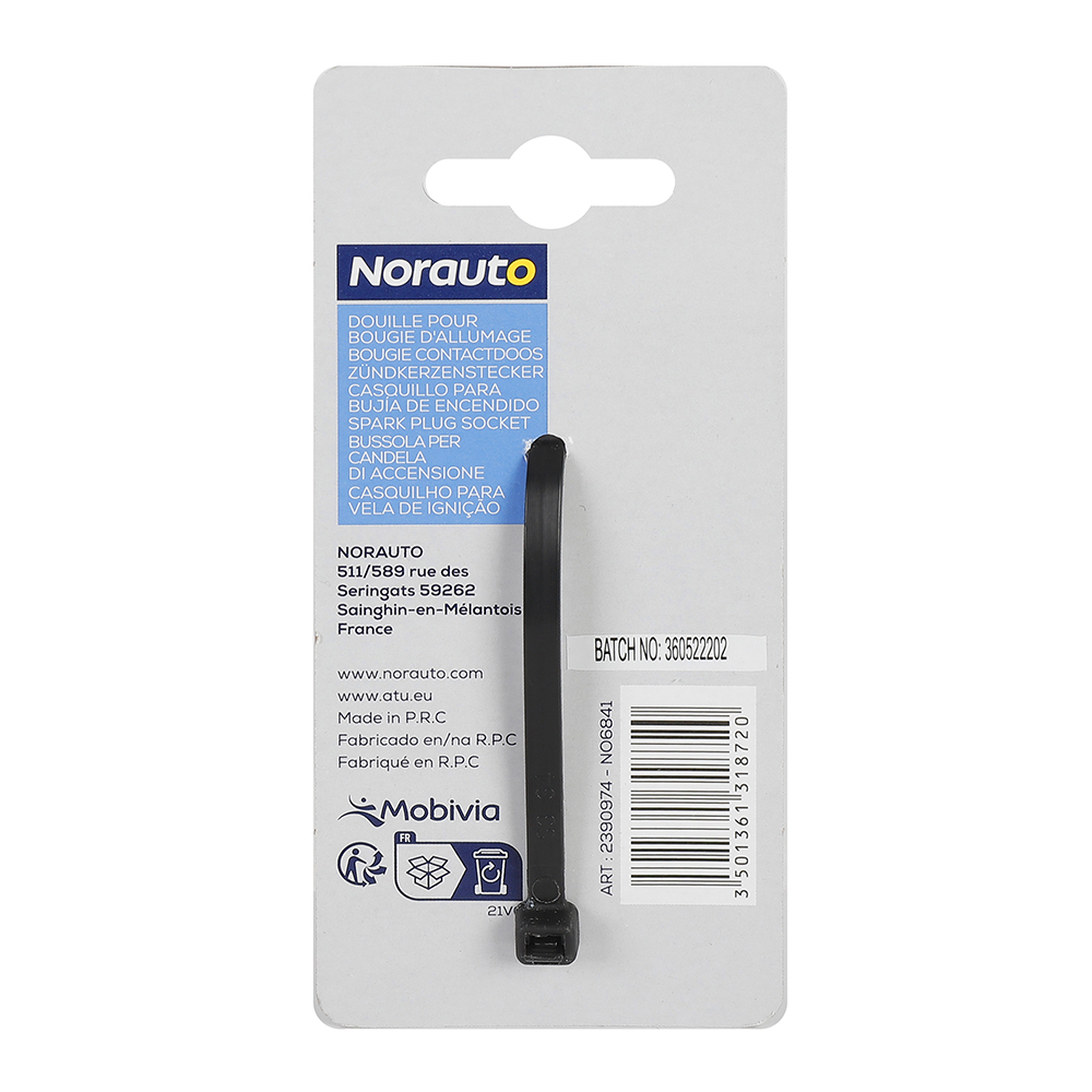 Norauto Stecknuss für Zündkerzen 3/8", Vierkant, 14 mm, 12-kant - ATU
