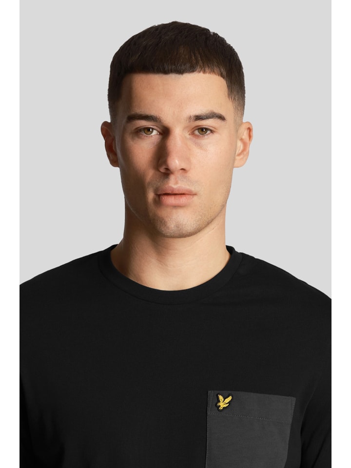 Lyle & Scott T-Shirt in Dunkelschwarz/Grafitgrau günstig kaufen
