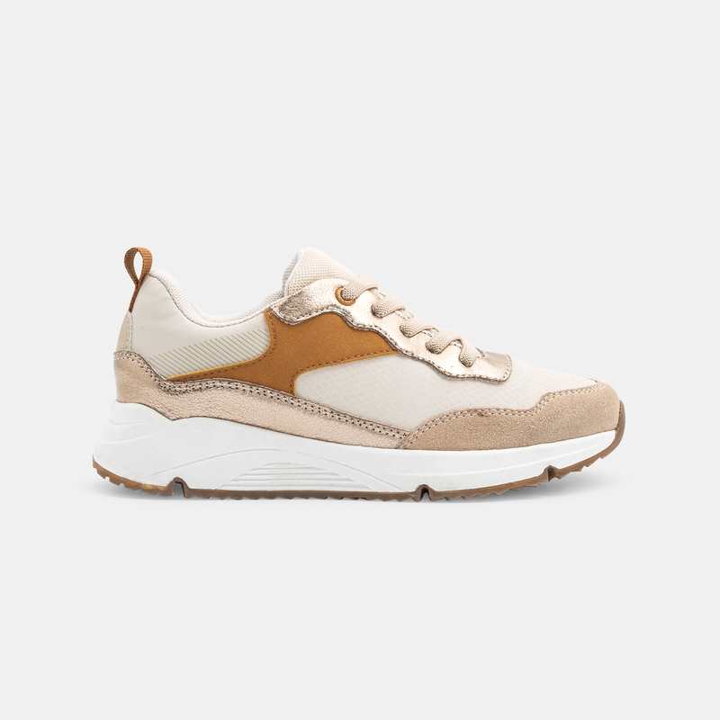 Baskets running beige fille