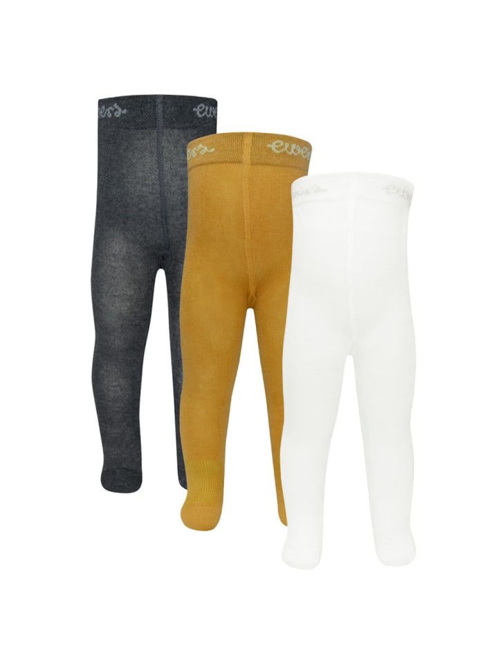 ewers 3er-Set Strumpfhose GOTS Uni in anthrazit-honig-latte günstig kaufen