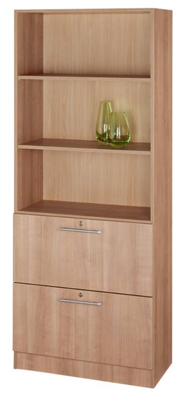 Hammerbacher Matrix Melaminharzbeschichtete Spanplatte Schrank 2 Fachböden 800 x 420 x 2.004 mm Walnuss