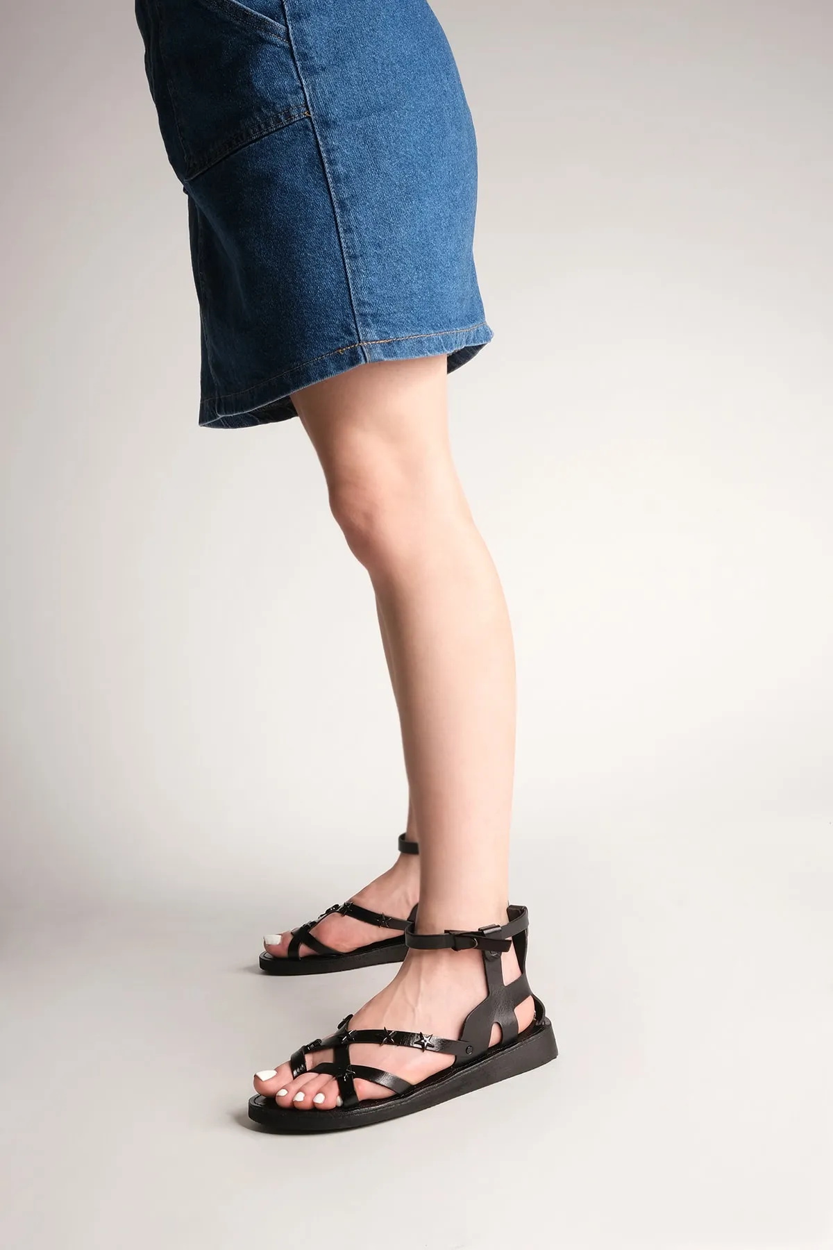 Marjin  Sandalette - Schwarz - Flacher Absatz
