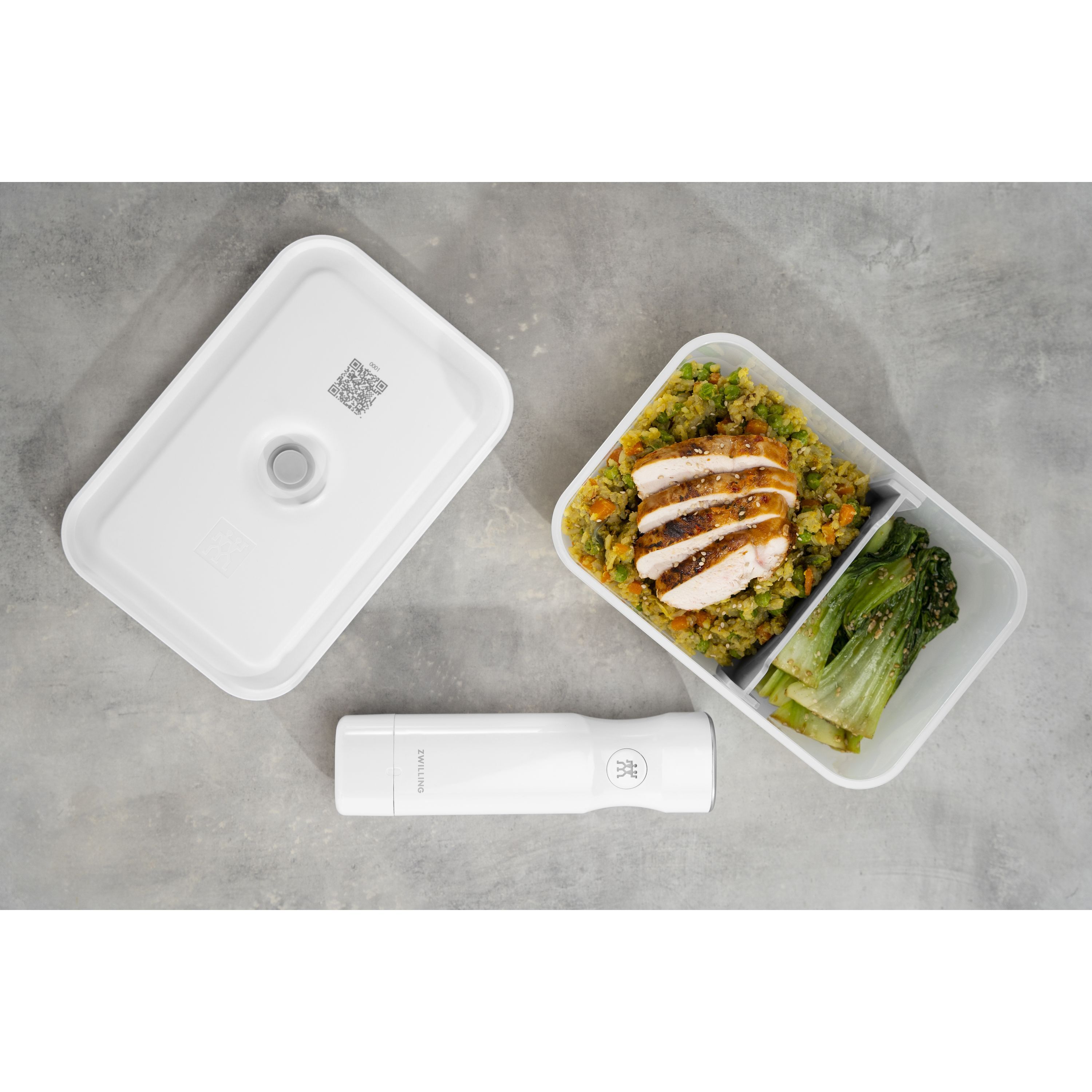 Vakuum Lunchbox L, Kunststoff, Semitransparent-Grau