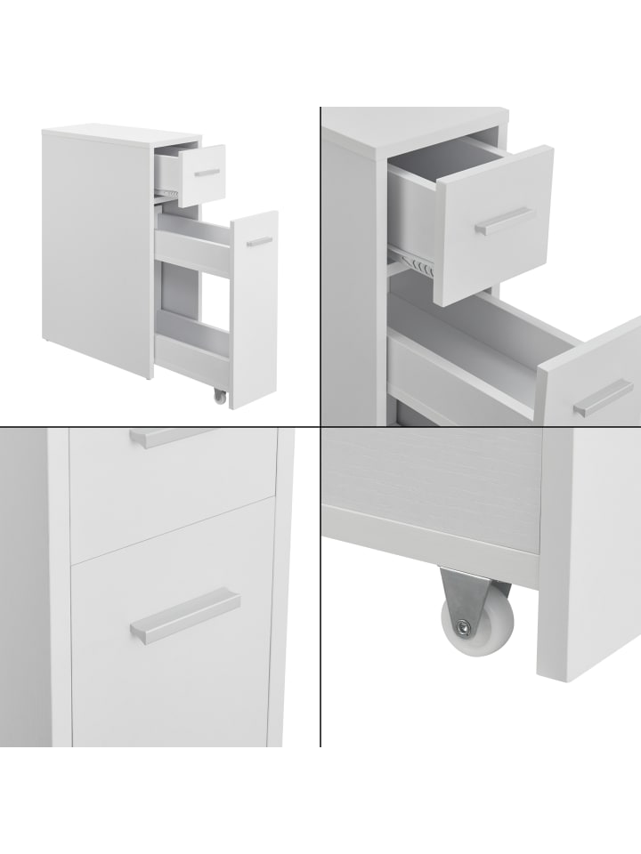 en.casa Badezimmerschrank Kauhajoki in Weiß (H)61cm (B)20cm (T)45cm günstig kaufen onesize
