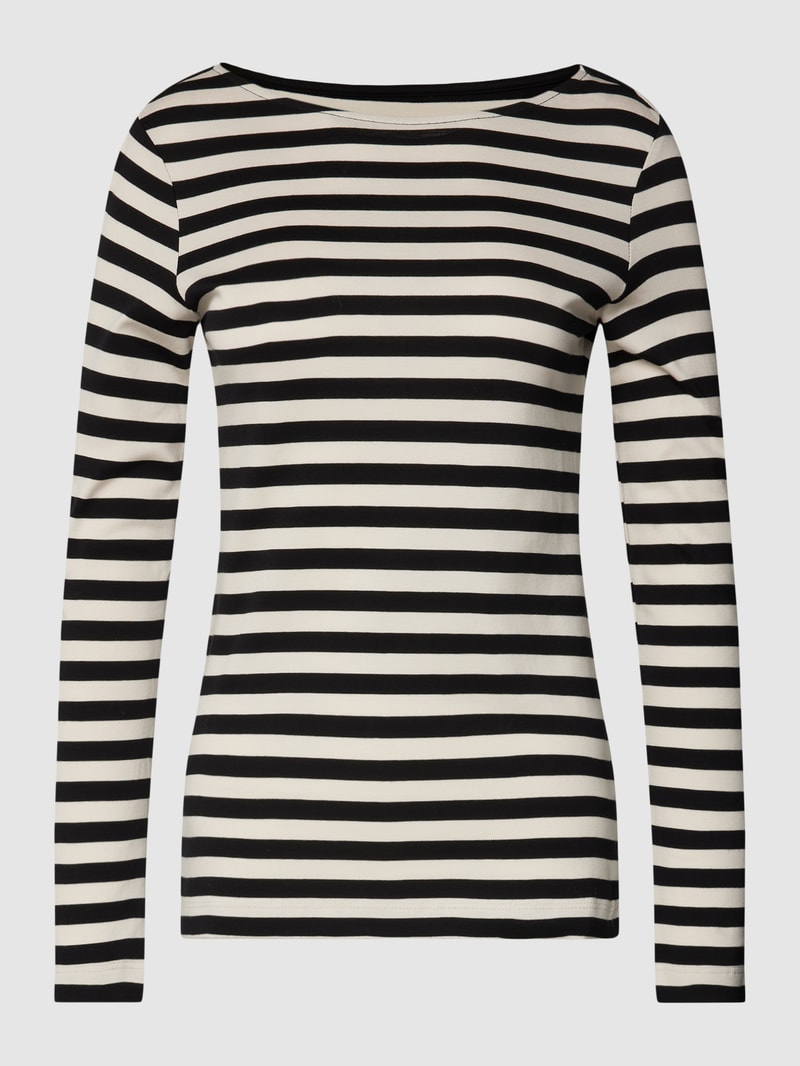 Longsleeve mit Streifenmuster in schwarz