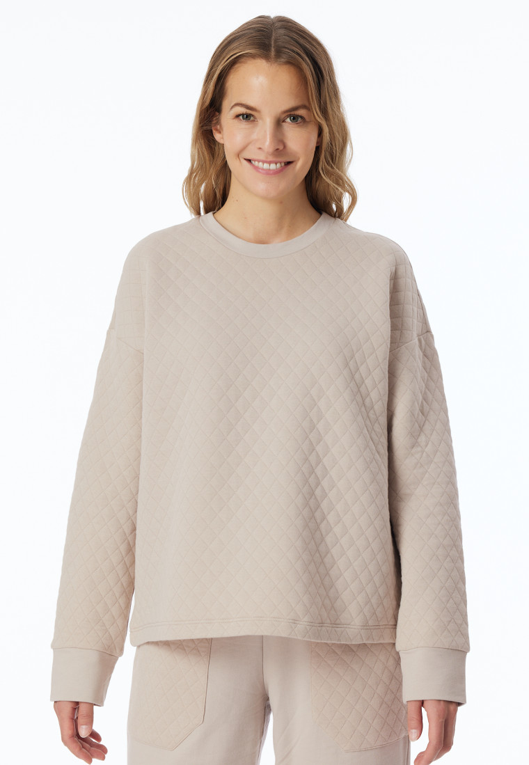 Sweatshirt Jersey-Quiltstoff und Sweatware beige - Mix+Relax