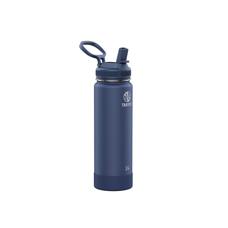 Takeya Actives Straw Insulated Bottle 24oz \/ 700ml Midnight (51229)