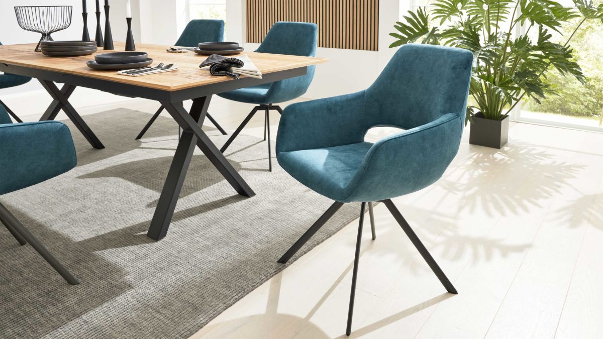 Interliving Armlehnenstuhl IL 5112 Petrol drehbar