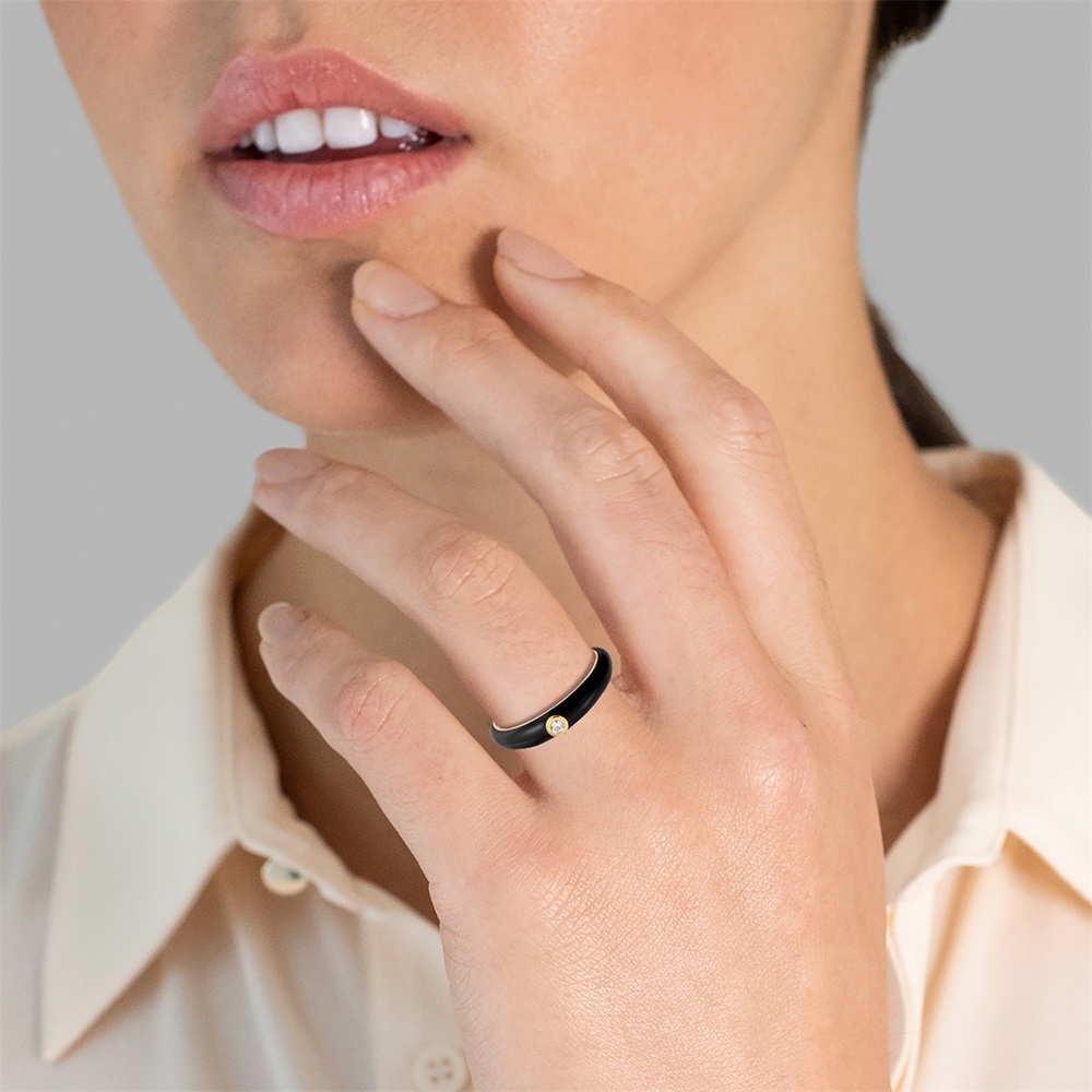 Glanzstücke München Bague Argent sterling Oxyde de zirconium (CZ) en Or jaune Bague
