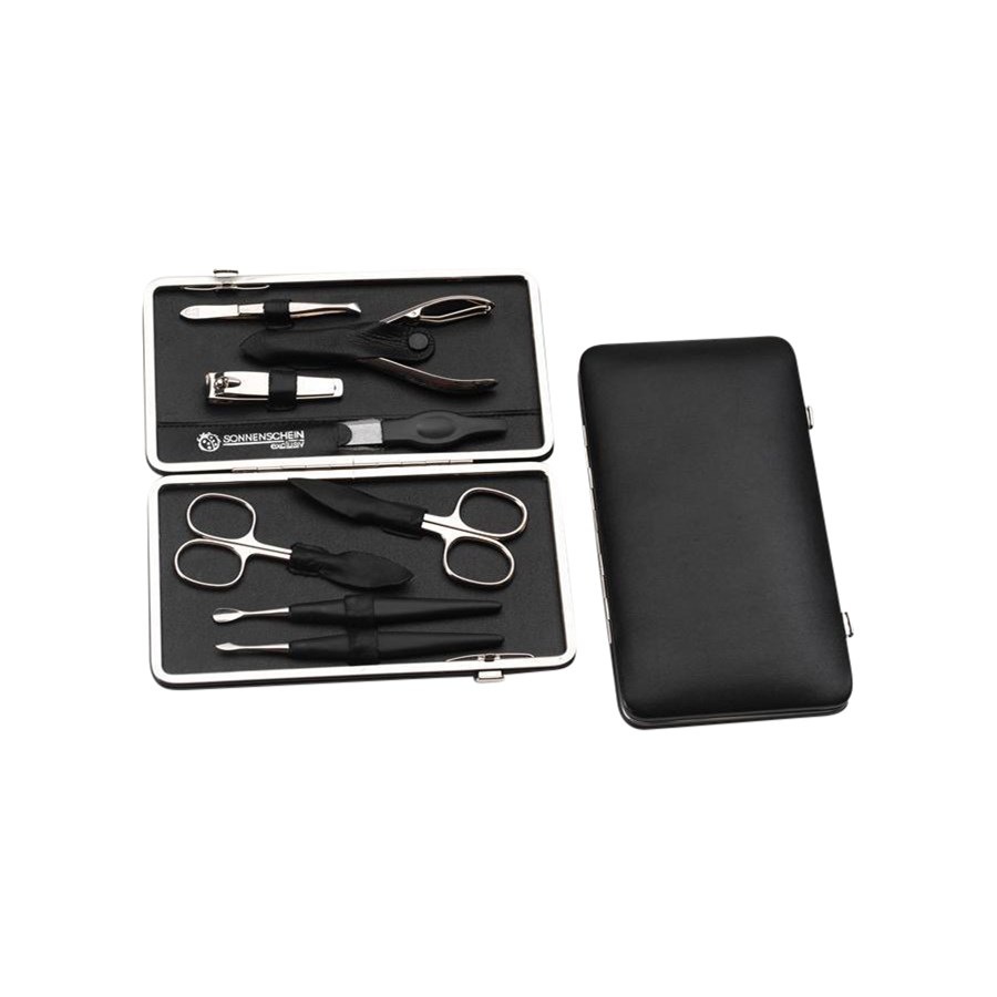 Manicure-Etui, Nappa-Vollrindleder, vernickelt