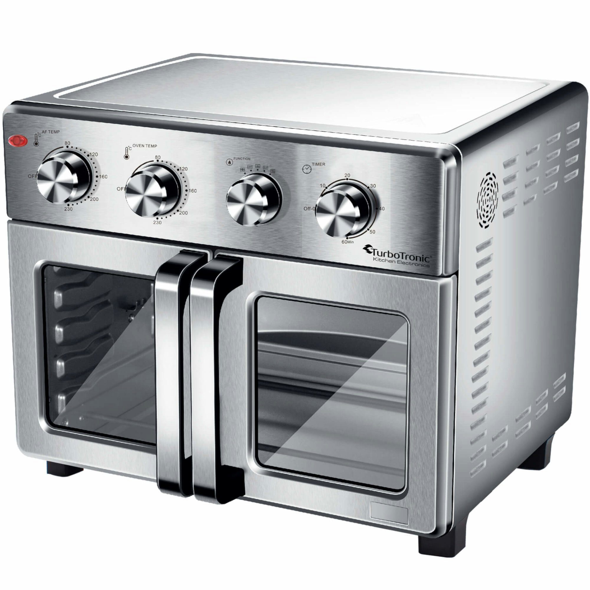 TurboTronic by Z-Line Minibackofen Digitaler Heißluftofen XXL, AF32MFD -32 Liter mit Drehspieß 4in1