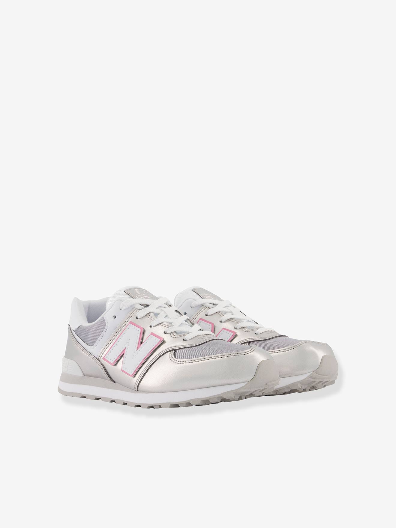 Baskets scratchées fille PC574LF1 NEW BALANCE silver metallic