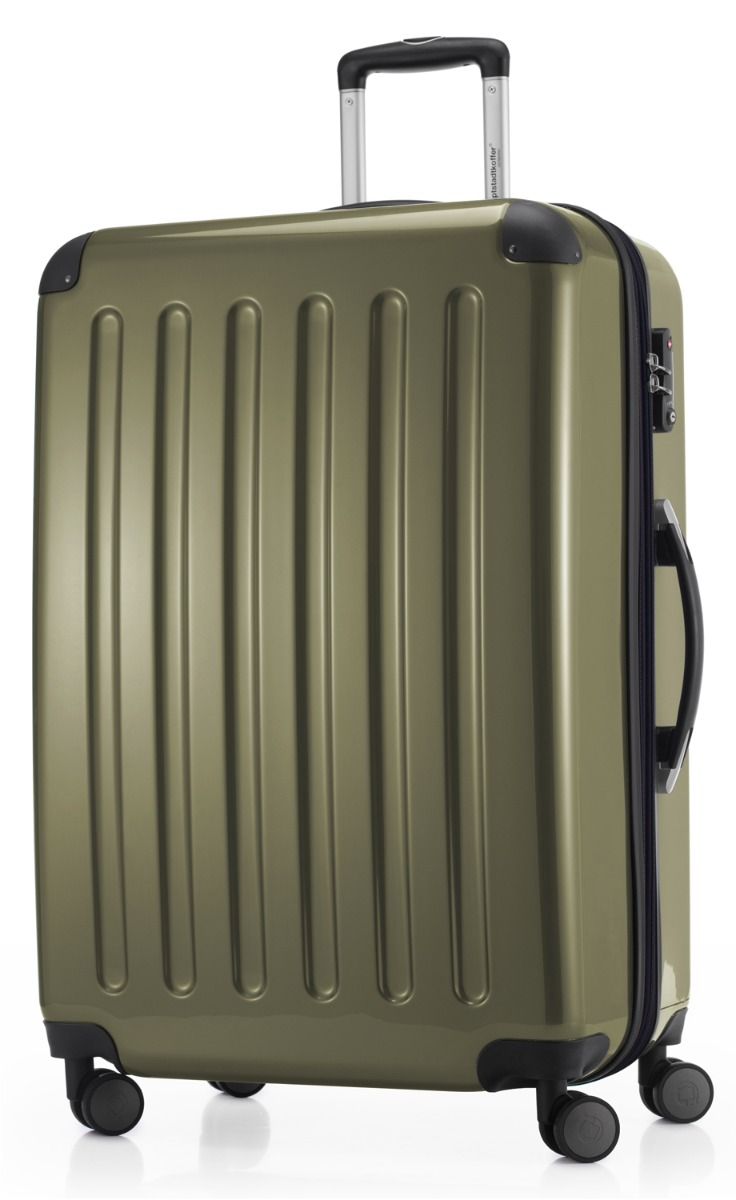Alex - suitcase hard shell dark blue glossy, TSA, 65 cm, 74 liters