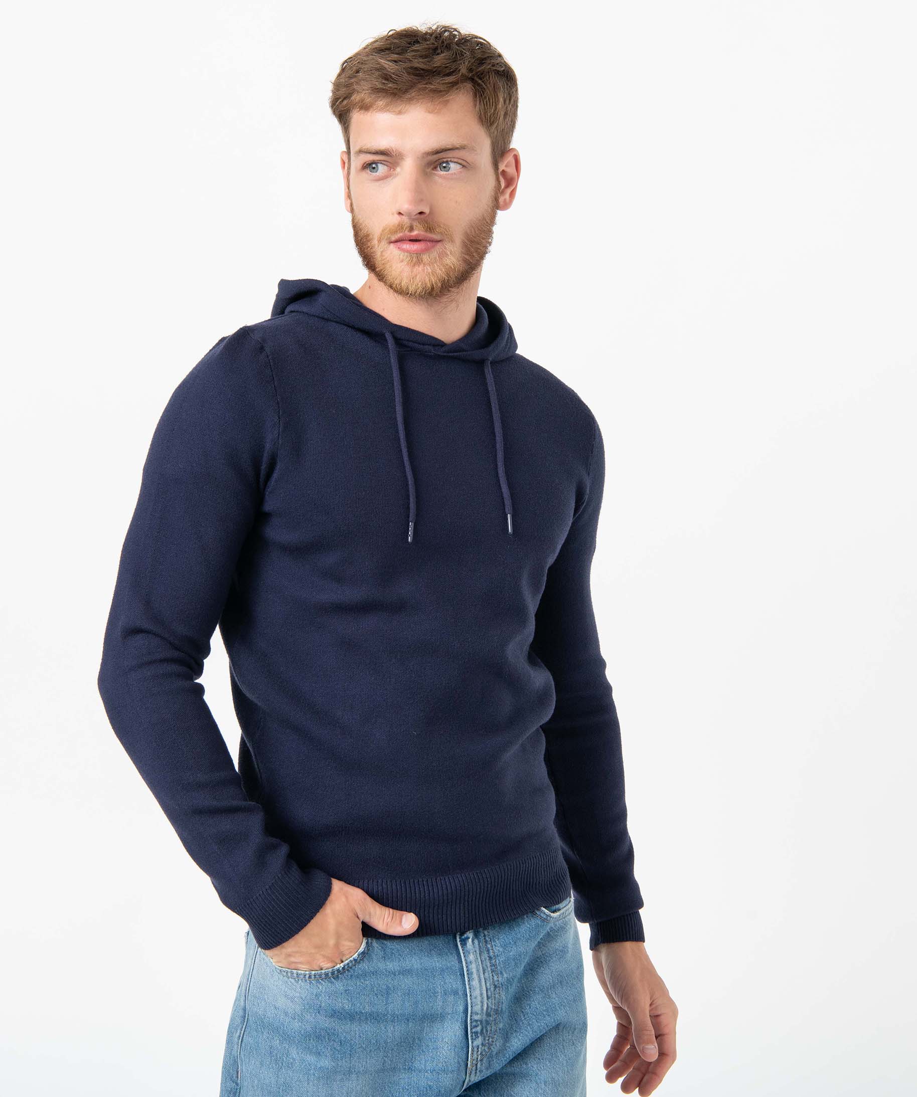 Pull homme à capuche faon sweat blanc | GEMO