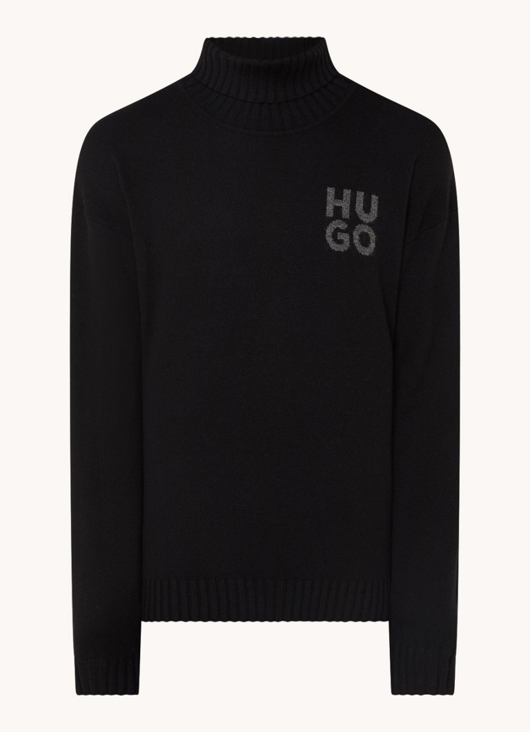 Pulover cu guler înalt HUGO BOSS San Toby, confecționat dintr-un amestec de lână virgină de înaltă calitate.