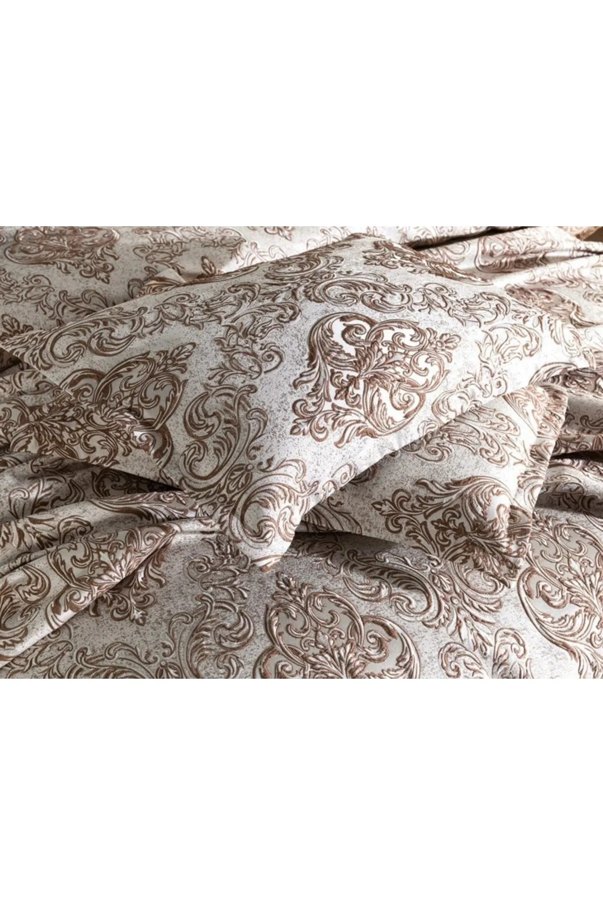 Çeyiz Diyarı  Einzel-Jacquard-Tagesdecke Sude in Braun