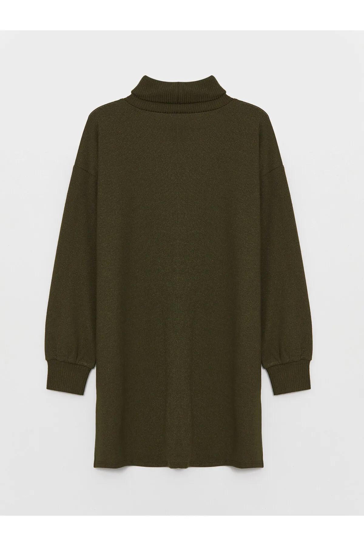 LC Waikiki  Rollkragenpullover, einfarbig, langärmlig, übergroße Damen-Tunika
