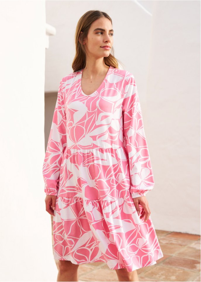 Geblümtes Jerseykleid