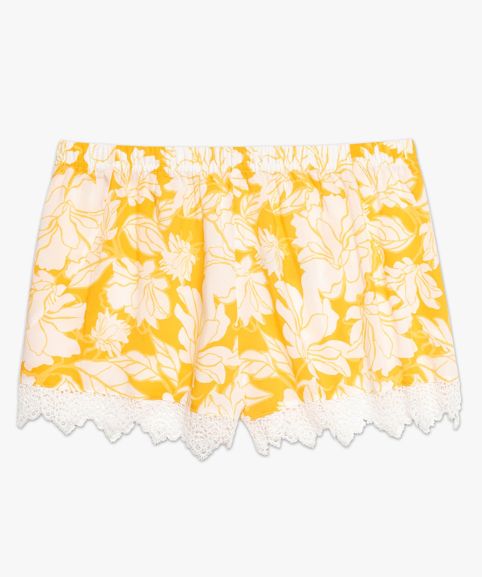 Short de pyjama femme fluide à dentelle imprime | GEMO