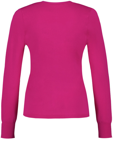 Basic Feinstrickjacke mit V-Ausschnitt