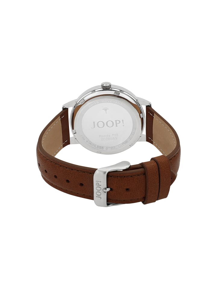 JOOP! Herrenarmbanduhr Edelstahl Lederarmband 42 mm günstig kaufen onesize