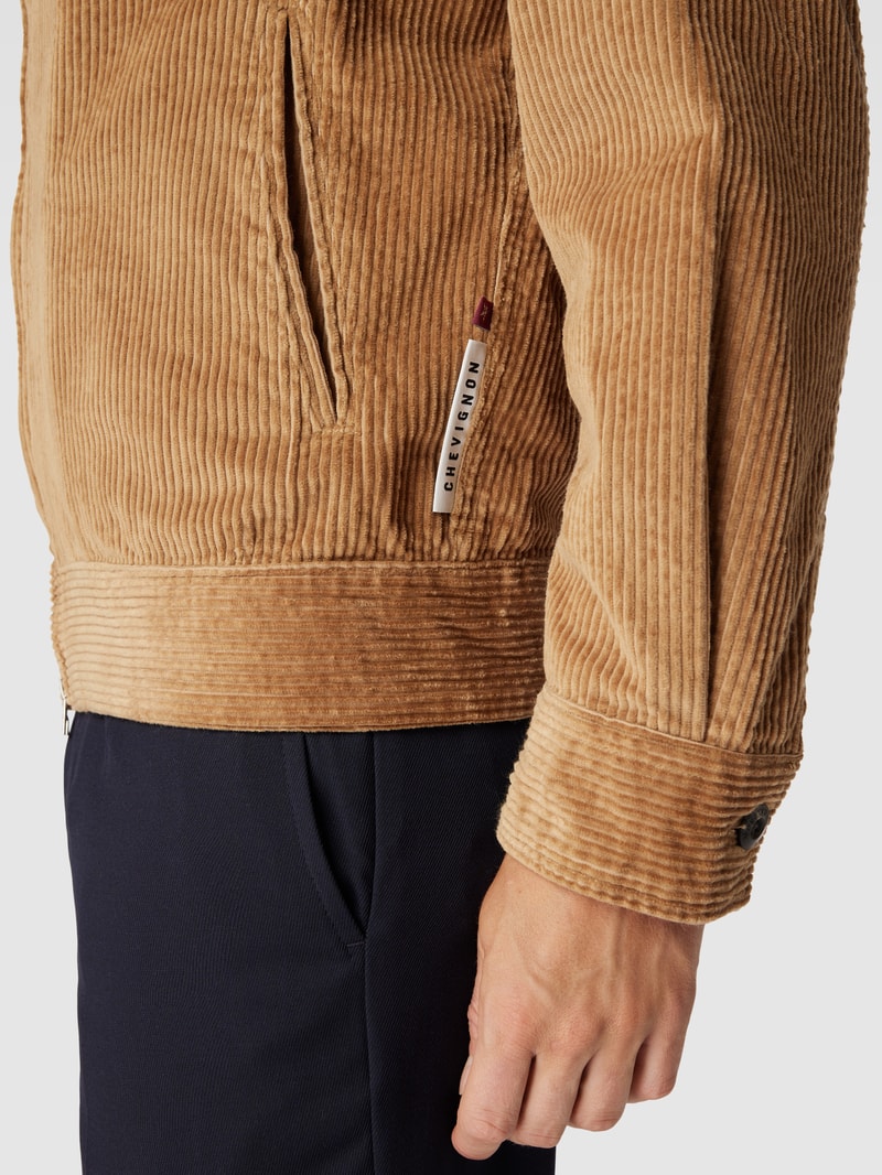 Hemdjacke mit Label-Stitching in haselnuss braun