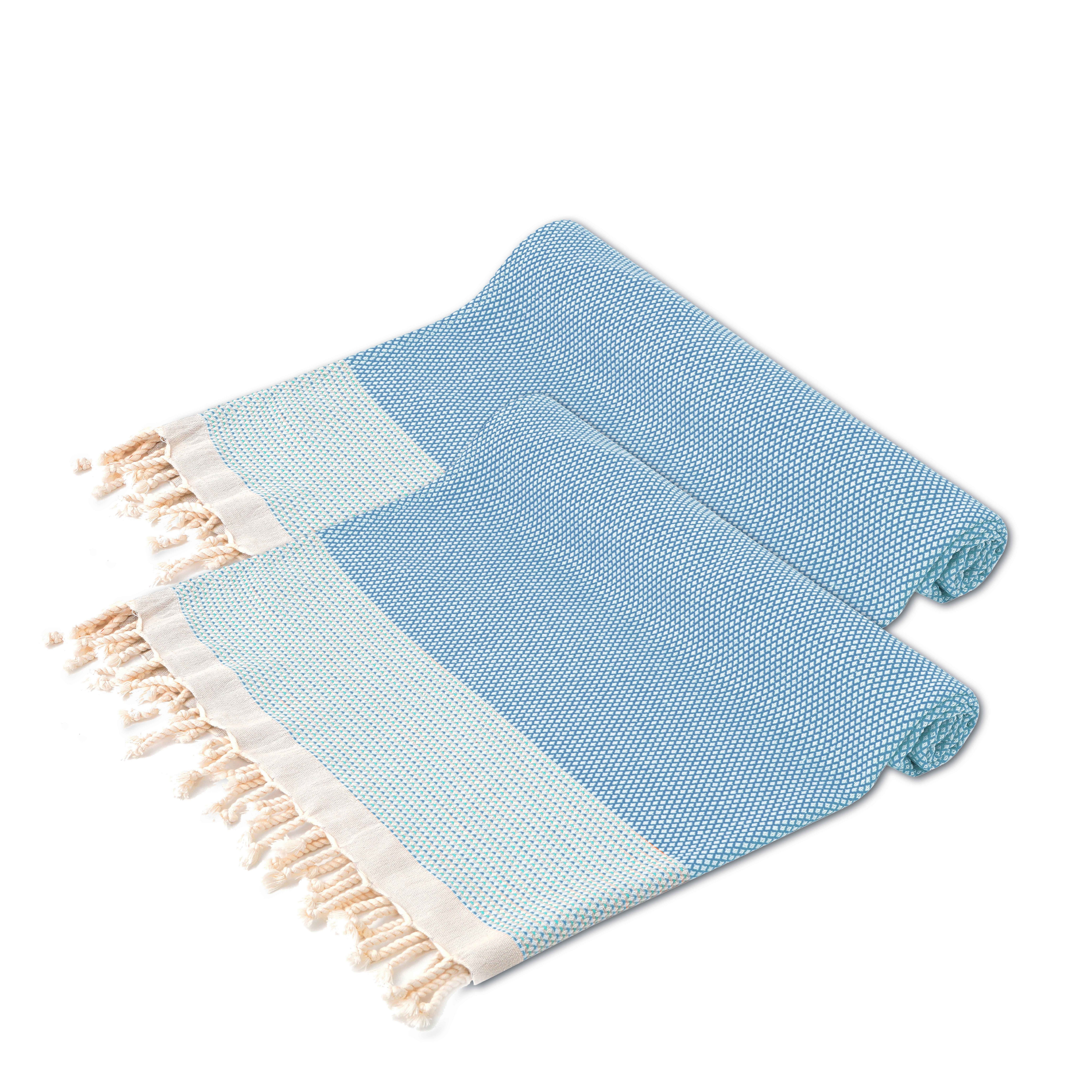 Turquoise Home Strandtuch Breeza XXL Strandtucher 100 x 200 cm 100% Baumwolle Saunahandtuch, (2-St)