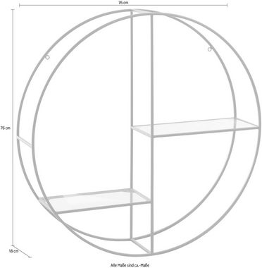 Guido Maria Kretschmer Home&Living Deko-Wandregal Tapista, Dekoregal, Wanddeko aus Metall, rund, Ø 76cm