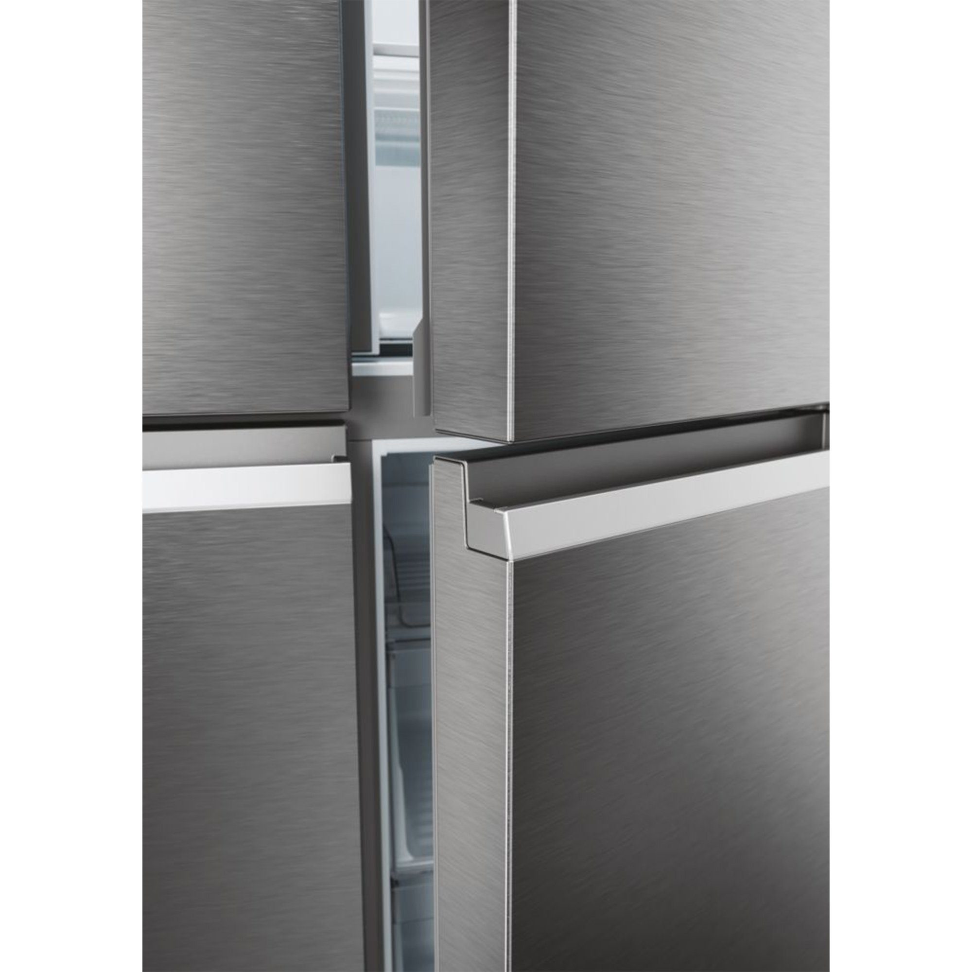 Haier Multi Door Edelstahlfront HCR5919ENMP, 190 cm hoch, 90,5 cm breit, Total No Frost, 55 cm Tief, Türdisplay, LED Beleuchtung