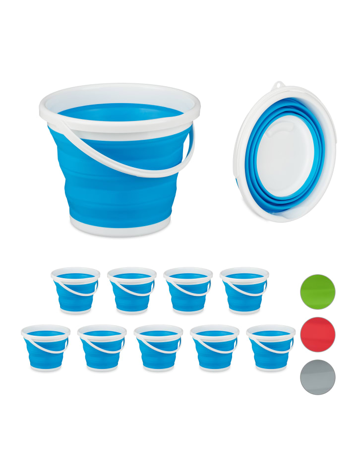 relaxdays 10x Falteimer in Blau - 10 l günstig kaufen onesize