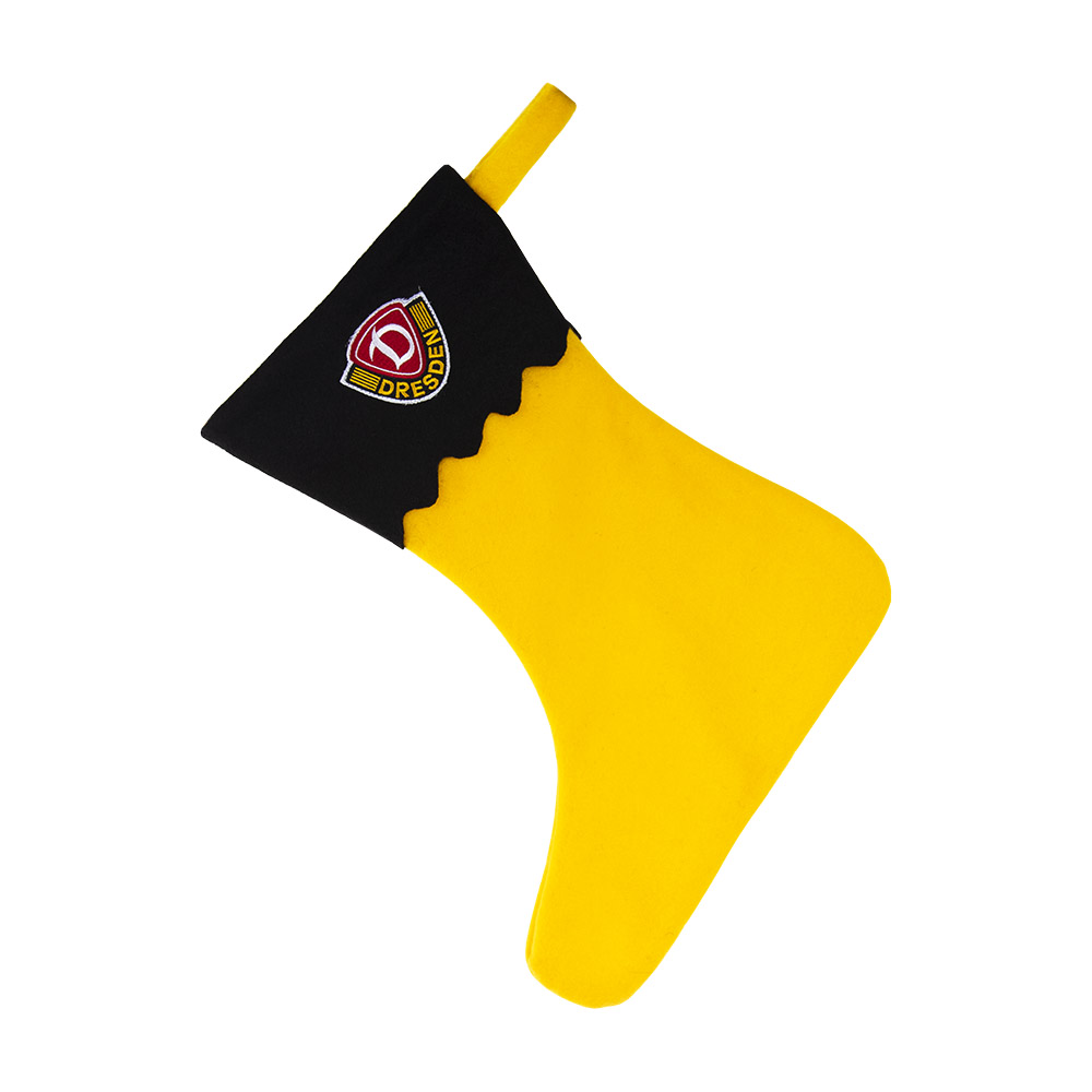 Weihnachtssocke schwarz-gelb