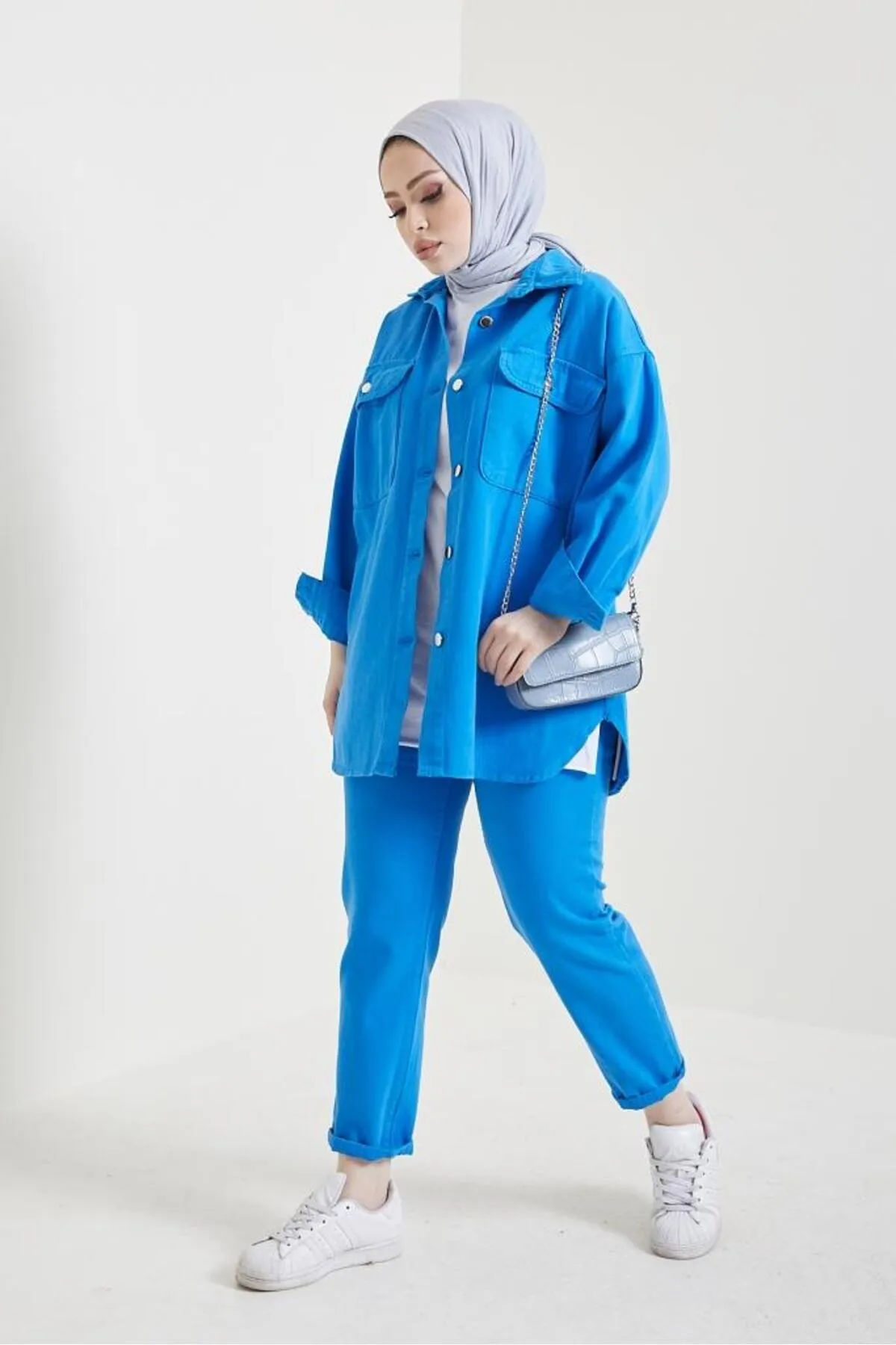 benguen  8175 Jacke Hose Hijab Double Denim Anzug Saks