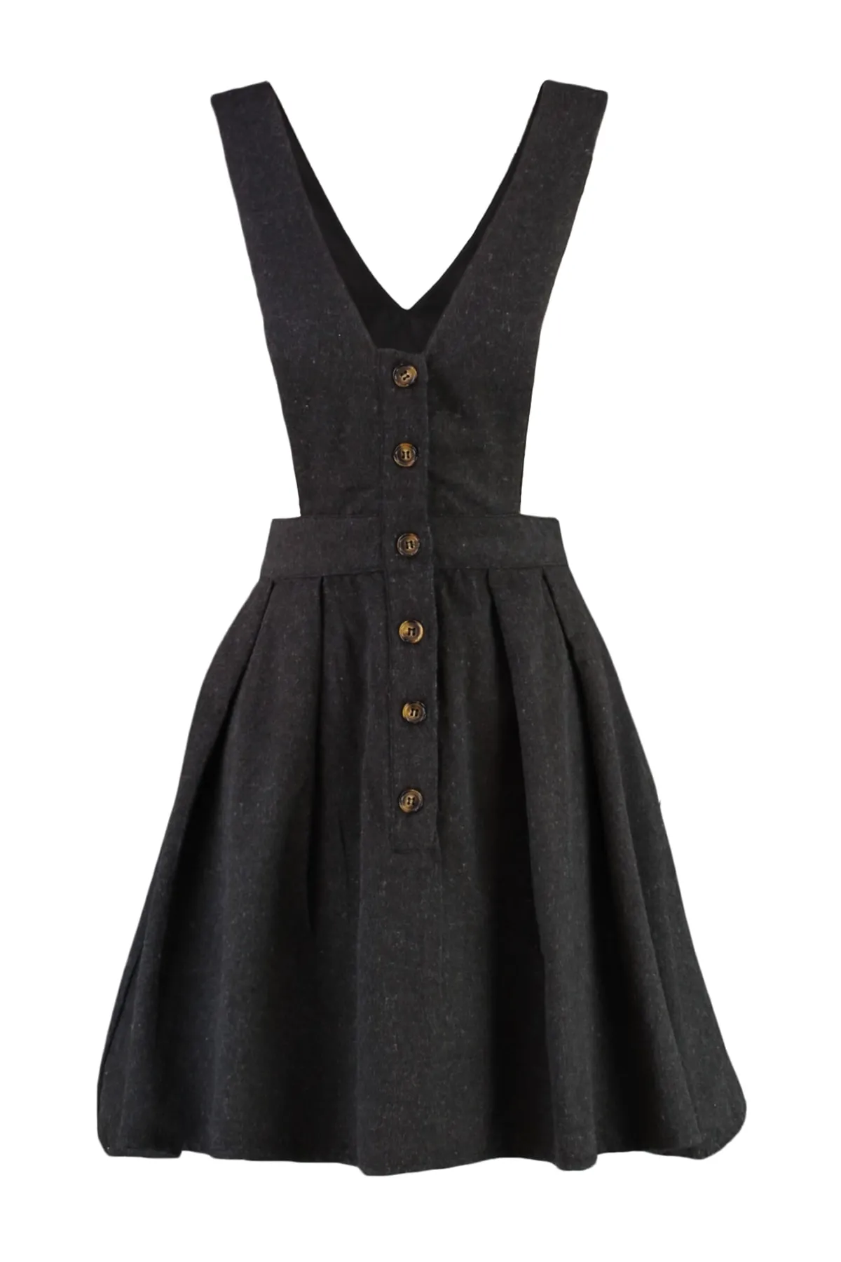 Trendyol Collection  Anthrazitfarbenes Mini-Webkleid mit Trägern TWOAW21EL1163