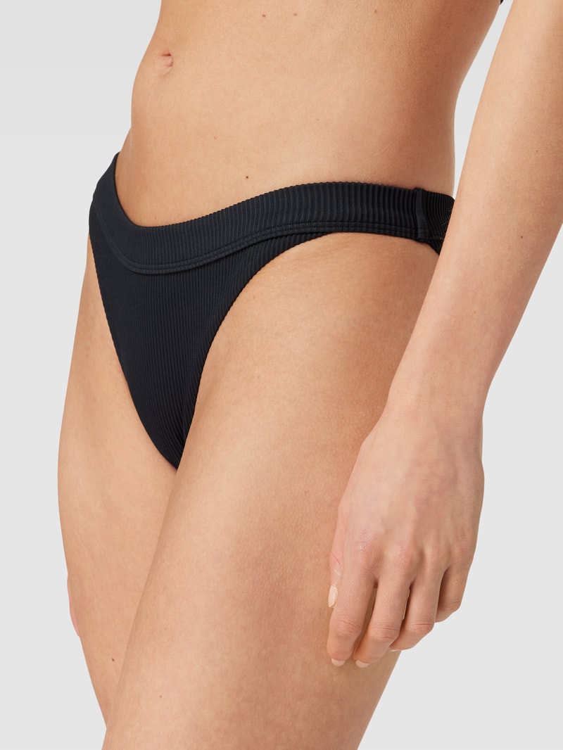 Bikini-Hose in Ripp-Optik Modell 'RIB ROXY LOVE THE SURFRID' in schwarz