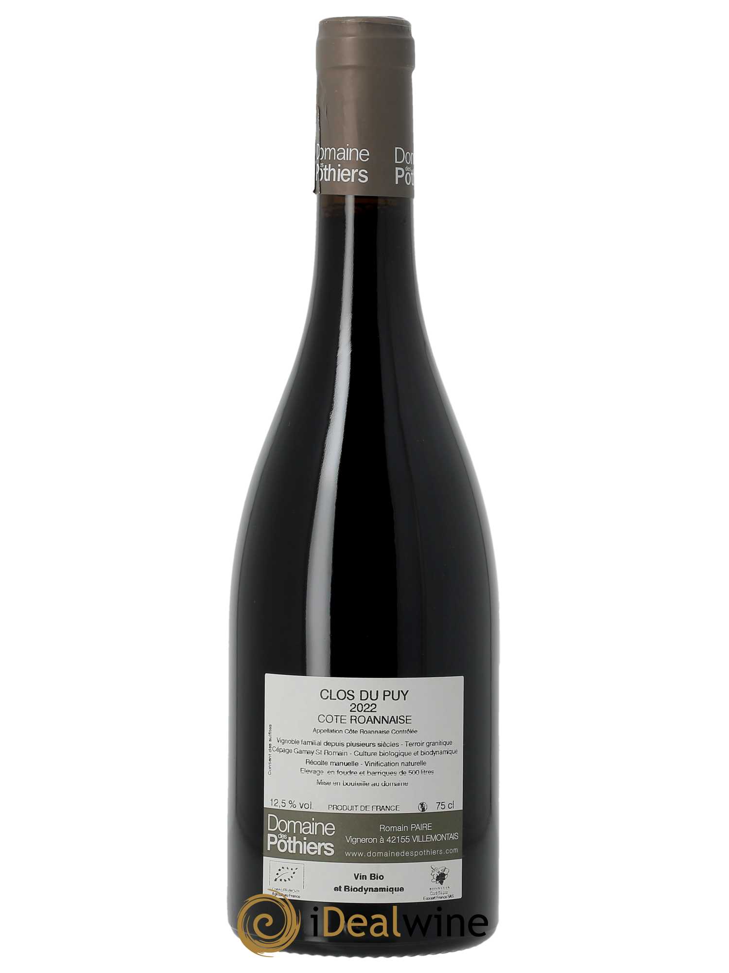 Côte Roannaise Clos du Puy Domaine des Pothiers  2022 - Lot de 1 Bouteille