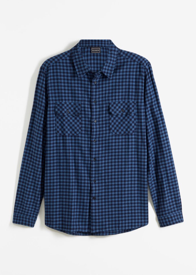 Flanell-Langarmhemd, Slim Fit