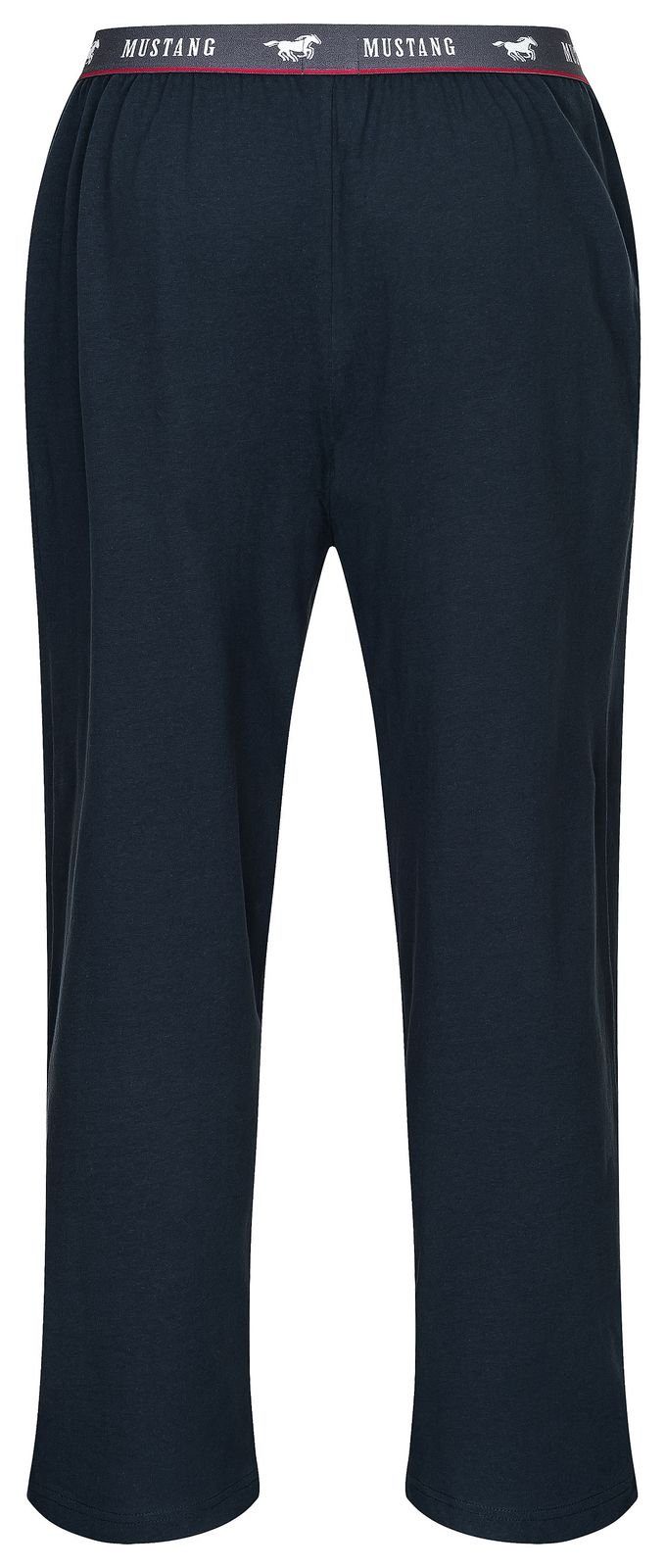 MUSTANG Loungepants Long Pants Lounge Hose Trousers Freizeithose roter Kontraststreifen und Mustangbranding