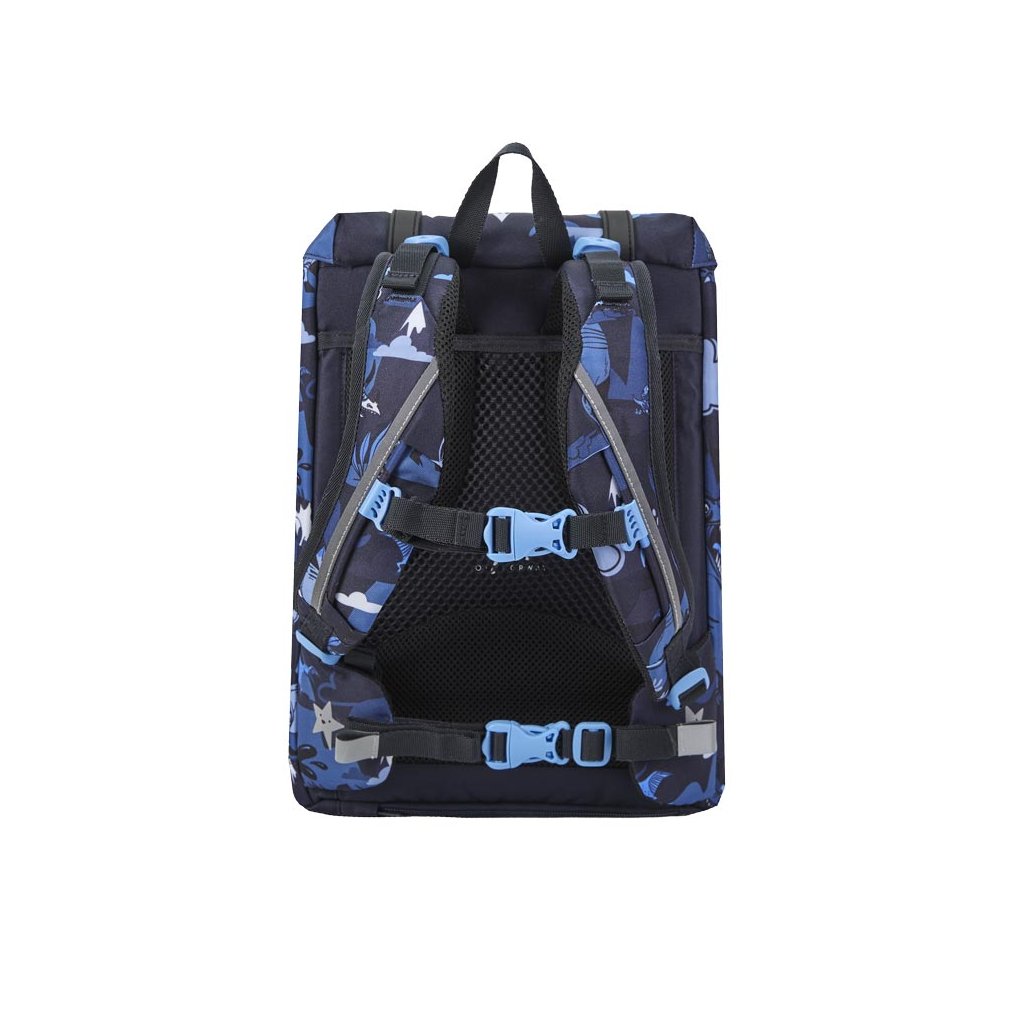 Frii of Norway Ergonomischer Schulrucksack 22L Dinosaur Dark Blue