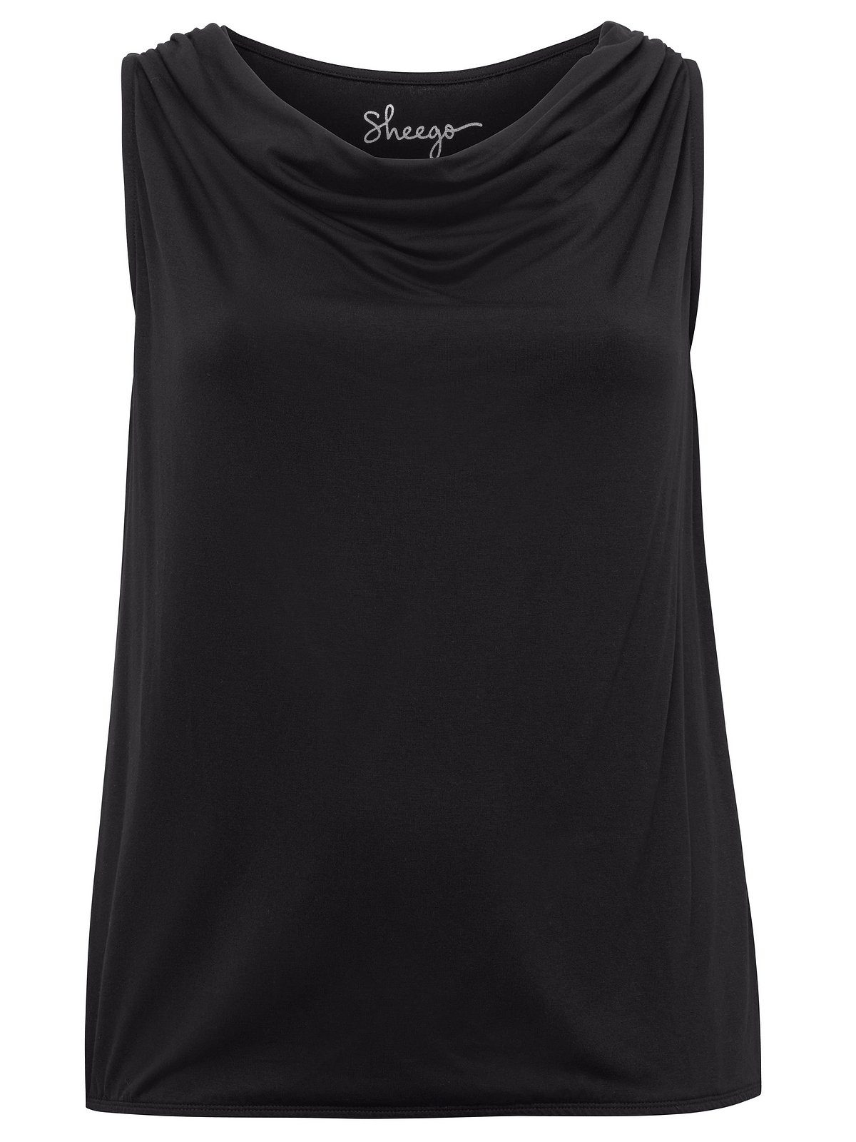 Sheego Tanktop Große Größen mit Wasserfallkragen und Gummibund
