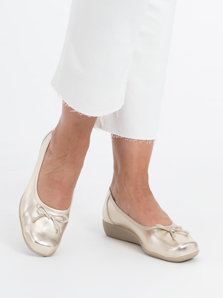 VITAFORM Hirschleder Ballerinas in gold günstig kaufen