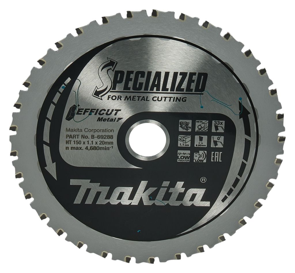 Makita Tilbehør B-69325 Sirkelsagblad for Metall Efficut 150 x 20 x 1.1 33T