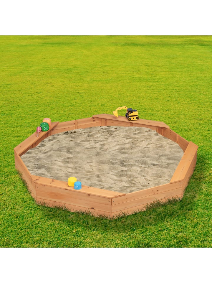 relaxdays Sandkasten in Natur - (B)160 x (H)22,5 x (T)160 cm günstig kaufen onesize