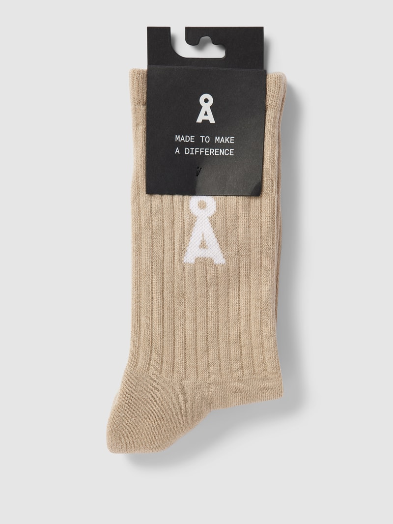 Socken mit Label-Details Modell 'SAAMUS BOLD' in sand