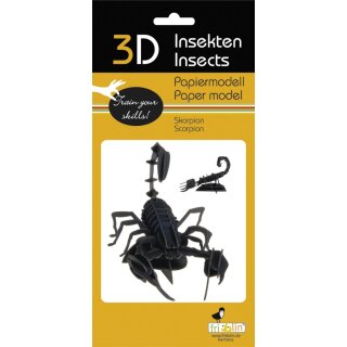 3D-Modell, Skorpion, Spezialkarton, gelasert
