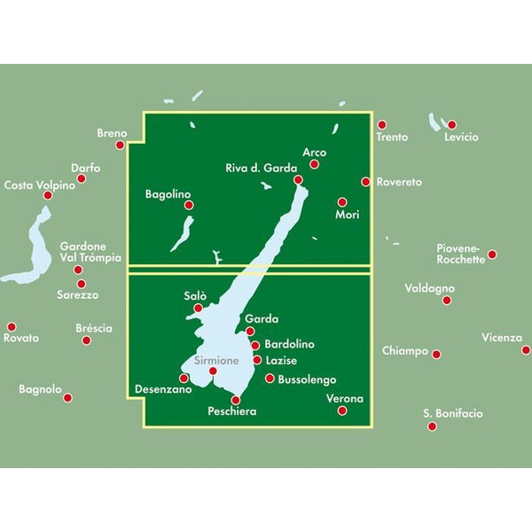 Gardasee, Autokarte 1:50.000 - Straßenkarte