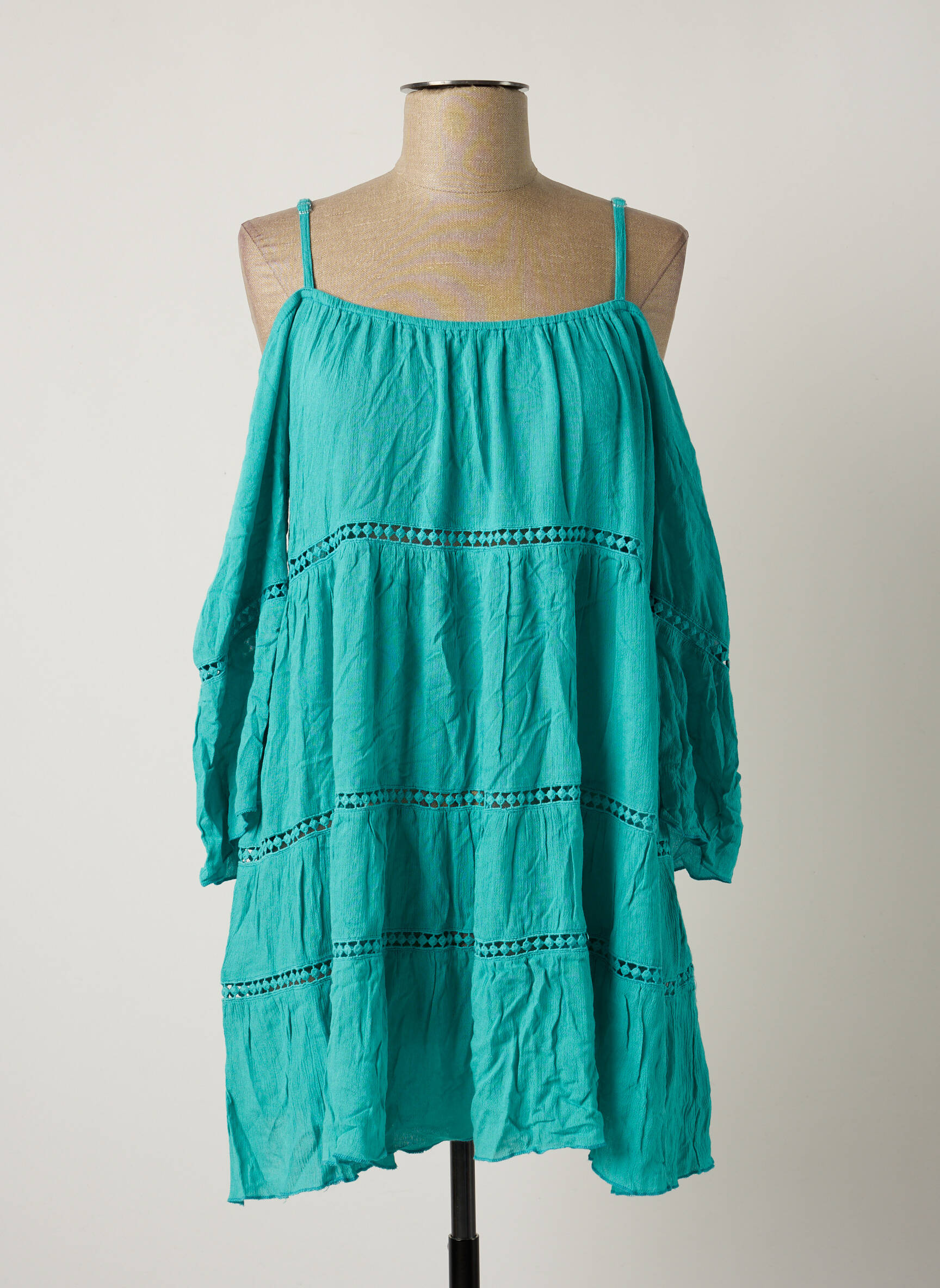Lara Ethnics Tuniquemanchelongue Femme couleur bleu