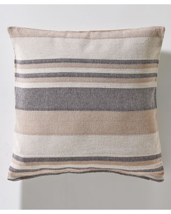 Lot de 2 housses de coussin unies et rayées