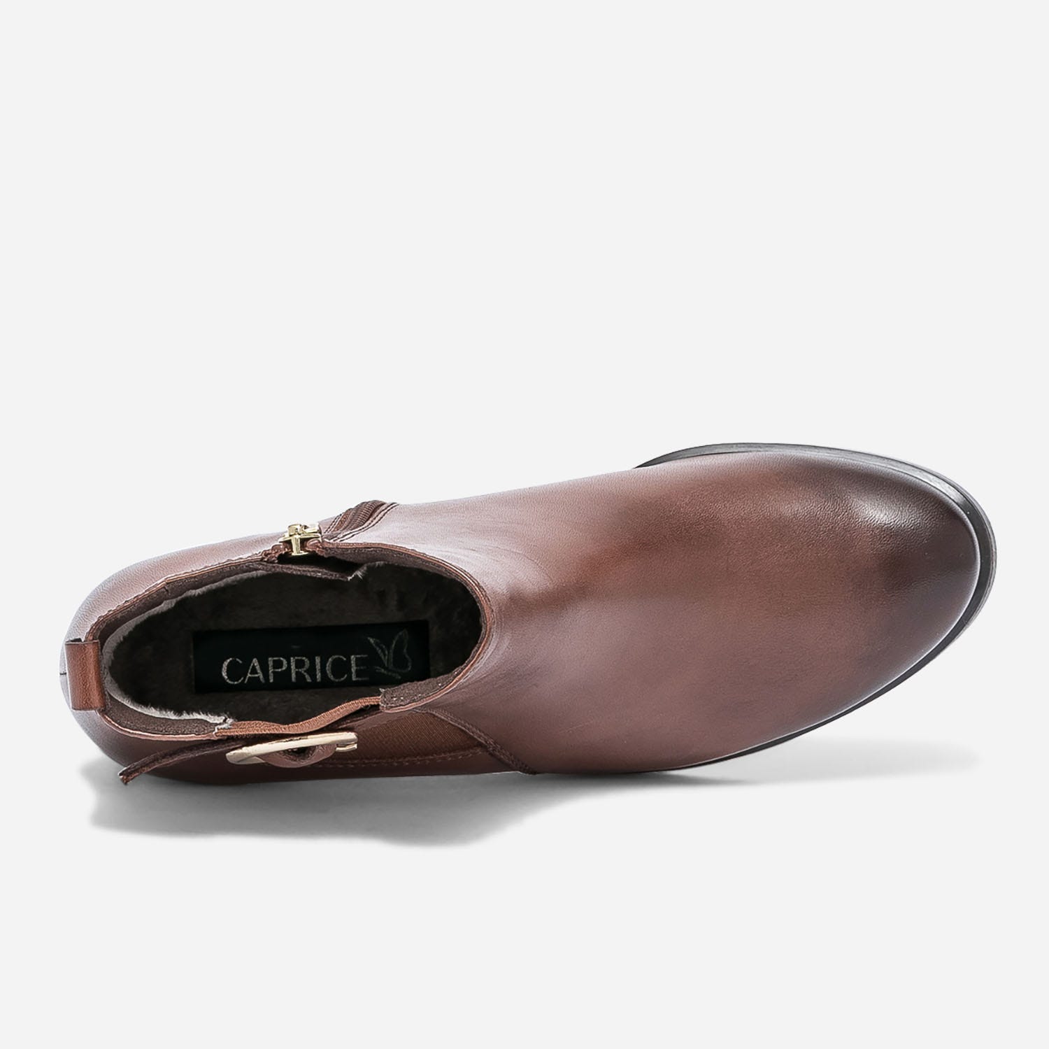 Boots CAPRICE cognac en cuir