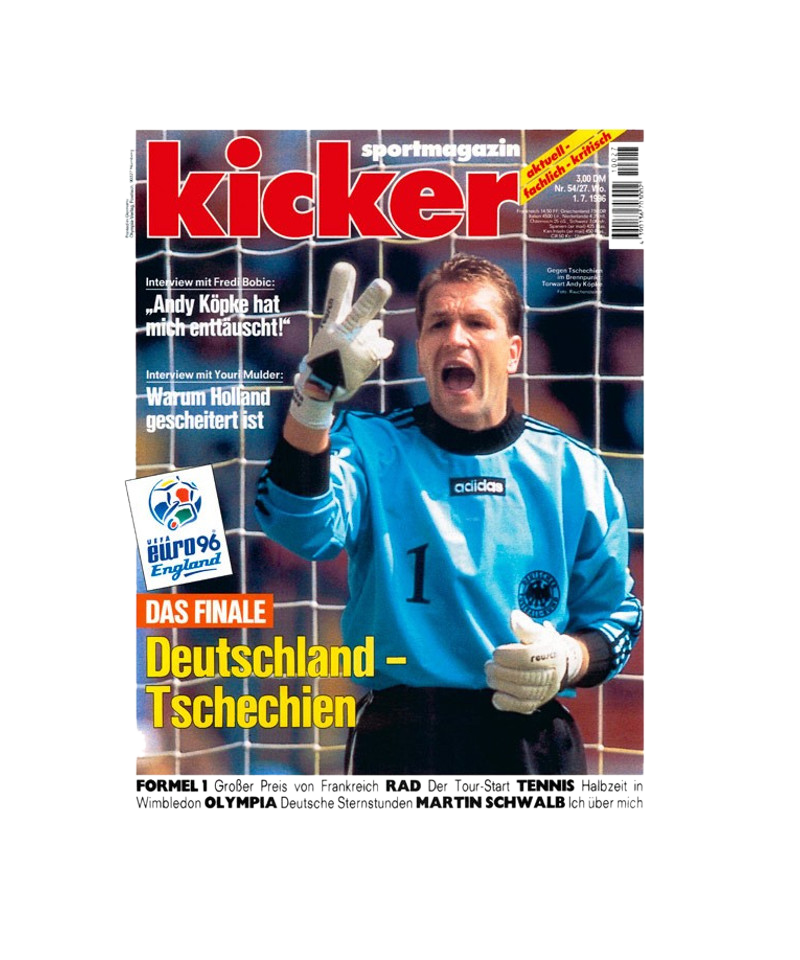 kicker Retro-Blechschild Titel 1996